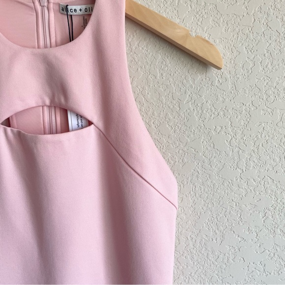 NTW Alice + Olivia Gara Cutout Bodycon Mini Dress in English Rose Size 6 - Picture 5 of 12